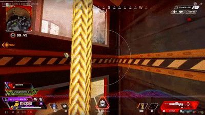 Apex Legends cheats - aimbot tracking an enemy at range with bullet prediction