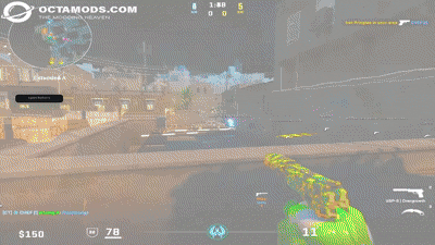Counter-Strike 2 cheats - aimbot tracking an enemy at range with bullet prediction